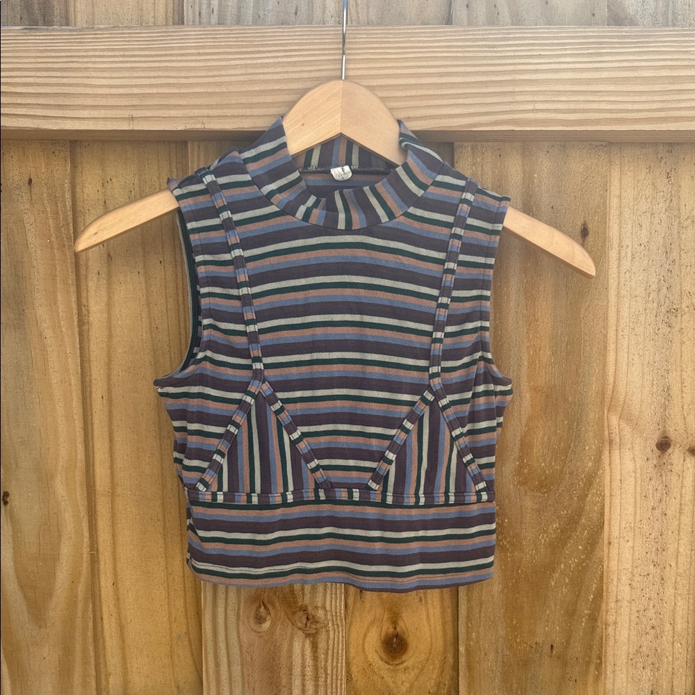 Fashion Brand Company Multicolor Striped Crop Top
